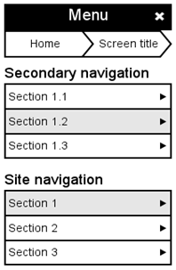 Navigation overlay as described in Section 6. Navigation overlay.
