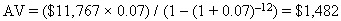 Annualized Values Formula with numbers. Text version below: