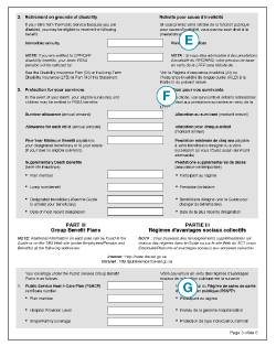 Snapshot of Your Pension and Insurance Benefits Statement – Operational Service, Part 2 continued and Part 3. Text version below: