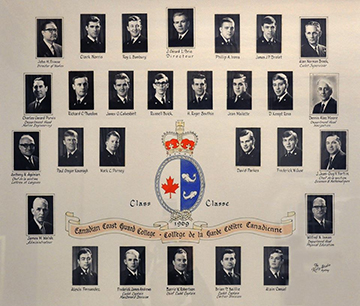 Canadian Coast Guard heraldic badge. College class of 1969 graduate photos and their names.