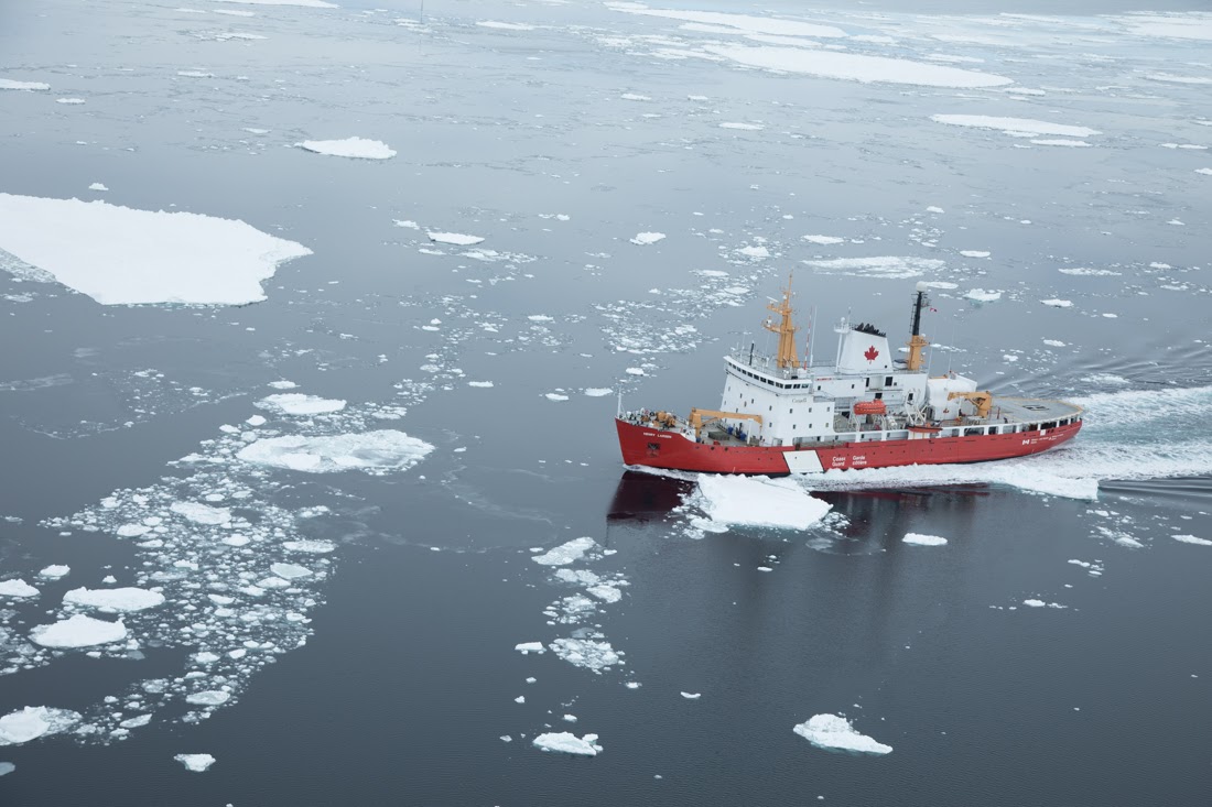 CCGS Henry Larsen navigating between floes