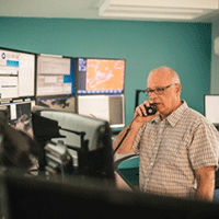 An MCTS officer responding to a call