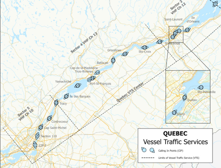 Figure 3-10d - Vessel Traffic Services - St.&nbsp;Lawrence River