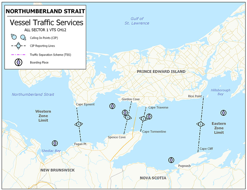 Figure 3-13 - Northumberland Strait VTS Zone described below