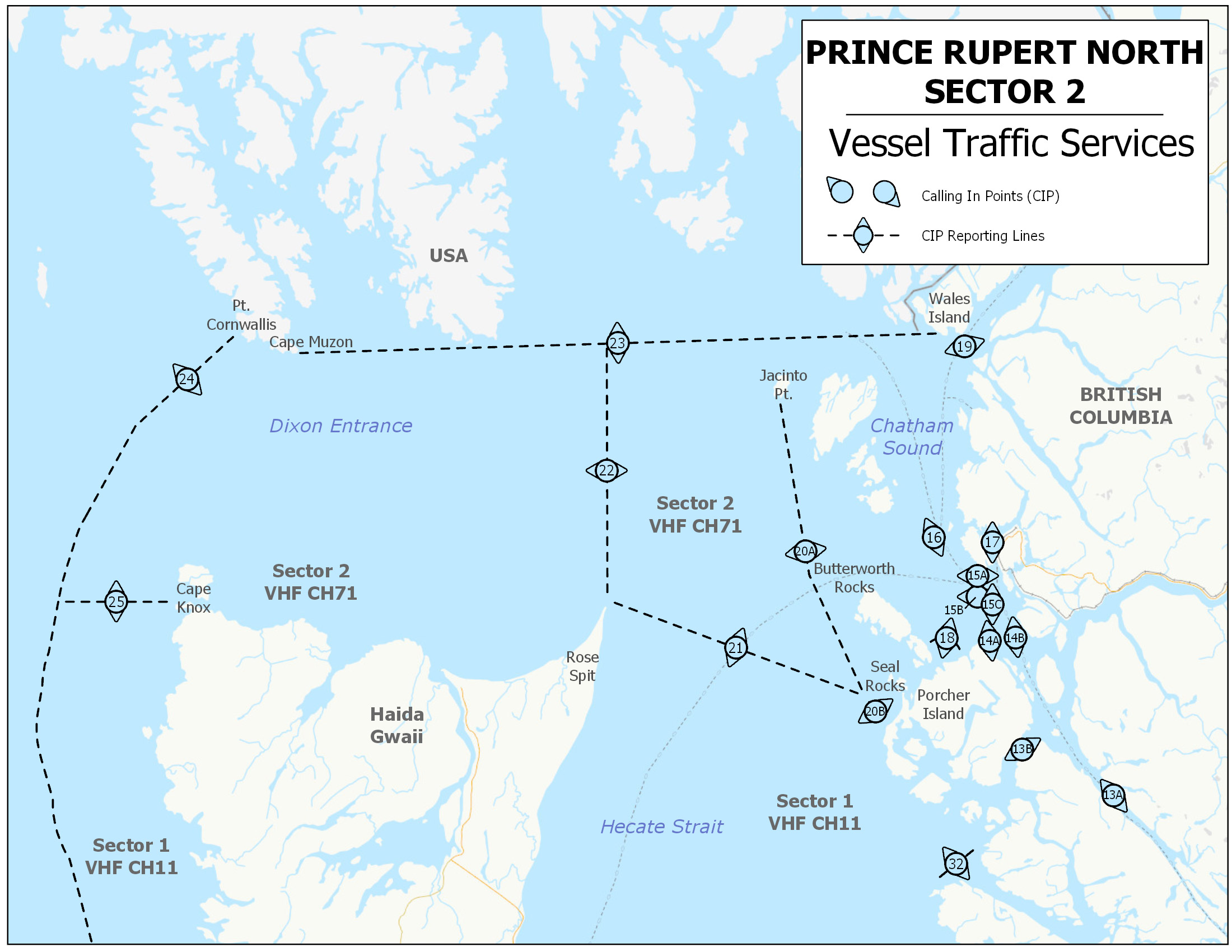 Figure 3-5 - Prince Rupert – VTS North – Sector 2 described below