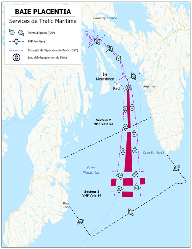 Zone de services de trafic maritime de la baie Placentia