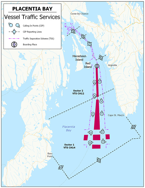 Figure 3-8 - Placentia Bay VTS Zone described below