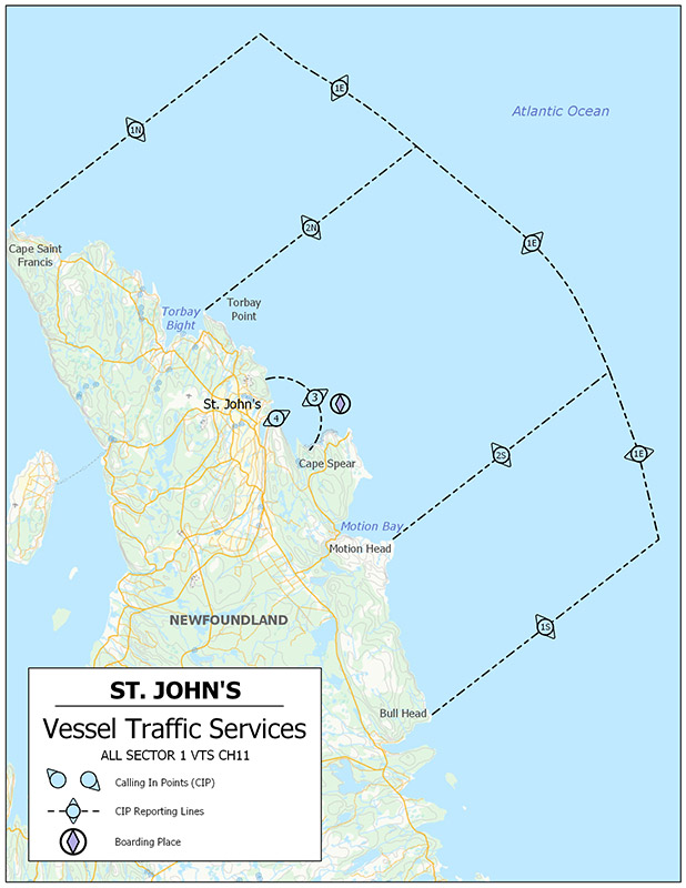 Figure 3-9 - St. John's VTS Zone described below