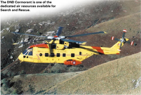 The DND Cormorant is one of the dedicated air resources available for Search and Rescue