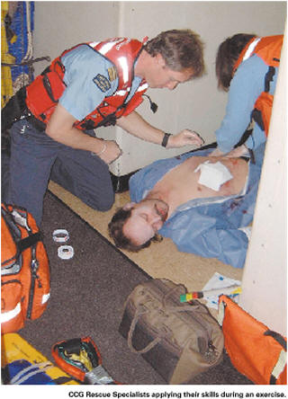 CCG Rescue Specialists applying their skills during an exercise