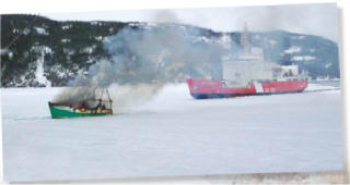 CCG vessel lending assistance in marine emergency