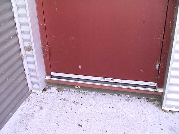 Weatherstripping on an exterior door.