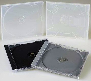 Assortment of jewel cases for the proper storage of CD-sized optical discs