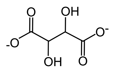 Structure chimique de l’ion tartrate