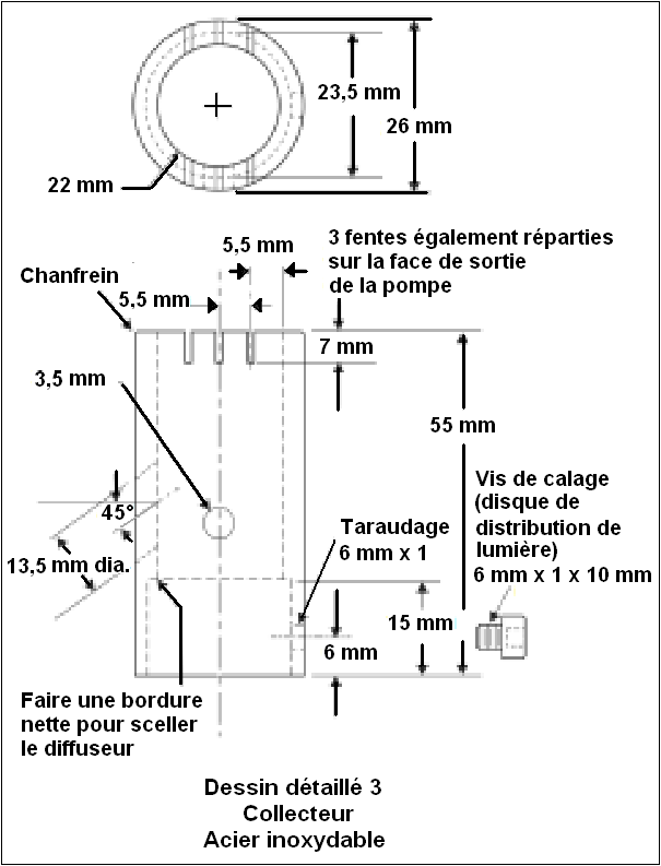 Collecteur - Acier inoxydable.