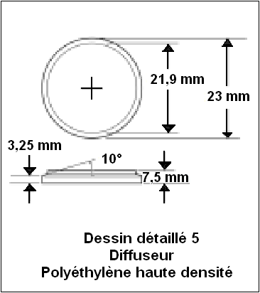 Diffuseur - Polyéthylène haute densité.