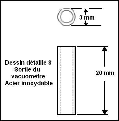 Sortie du vacuomètre - Acier inoxydable.