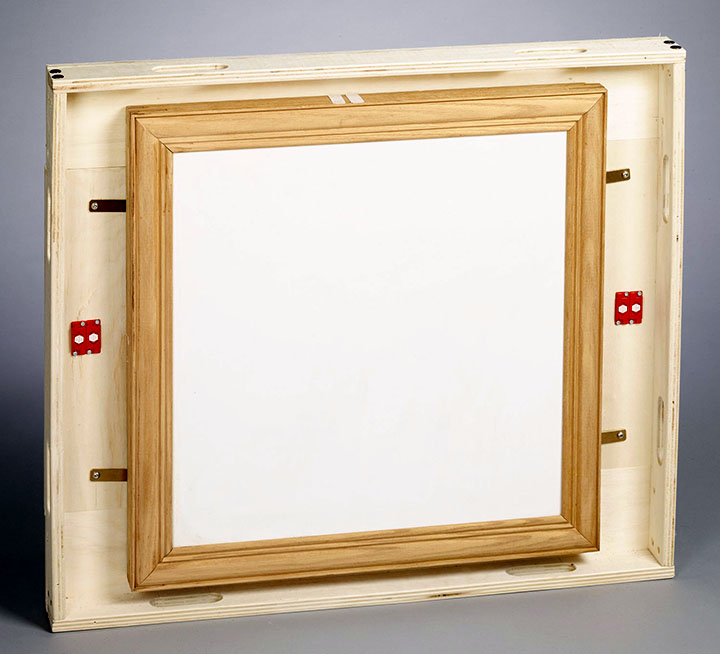 Painting attached inside an HTS frame