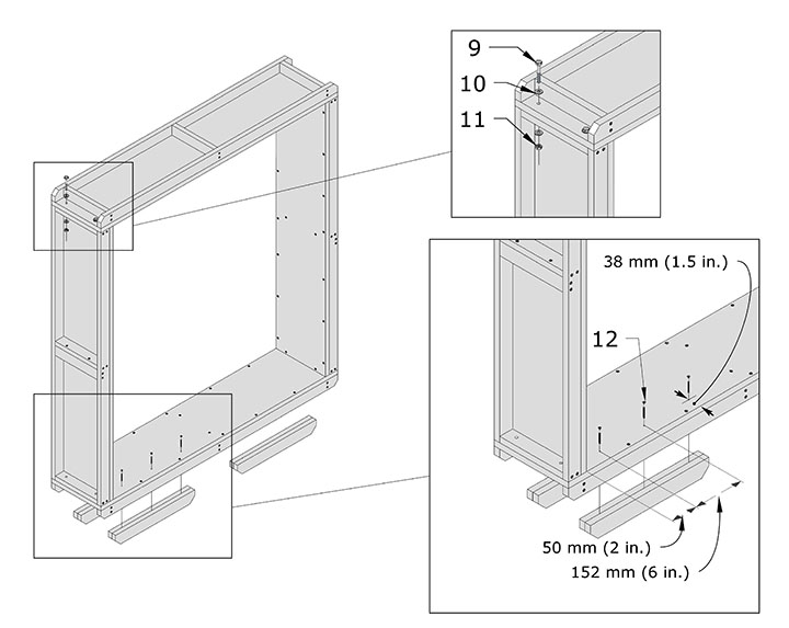 Channel assembly, hardware and skids