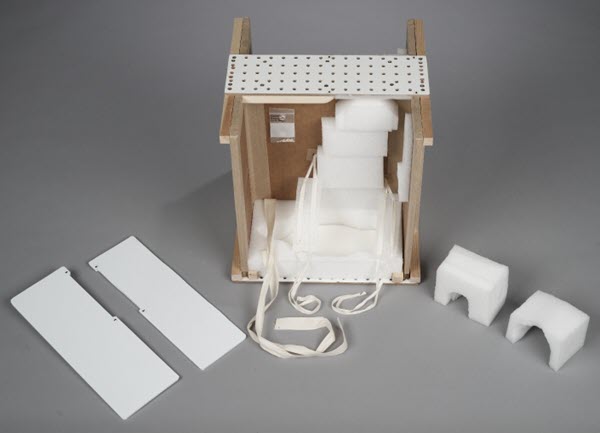 Items required to build a restraint system for two ceramic dogs.