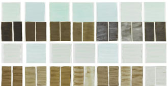 Échantillons de pigments de vert de gris.