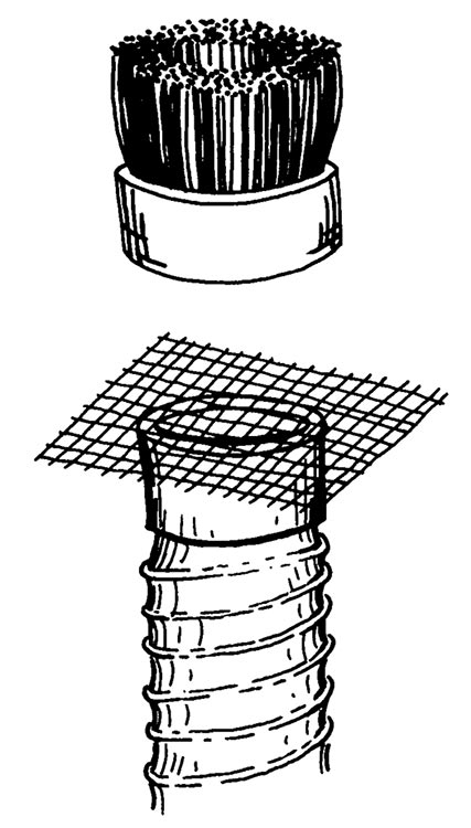 Diagram of a protective screen over the vacuum cleaner hose
