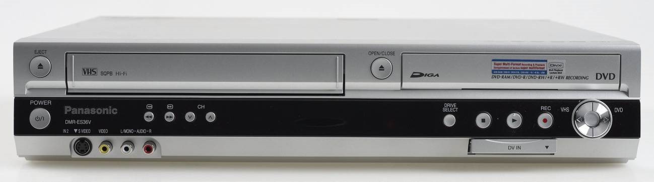 VCR and DVD-R combination unit that can be used to make movie DVDs from VHS videotape recordings