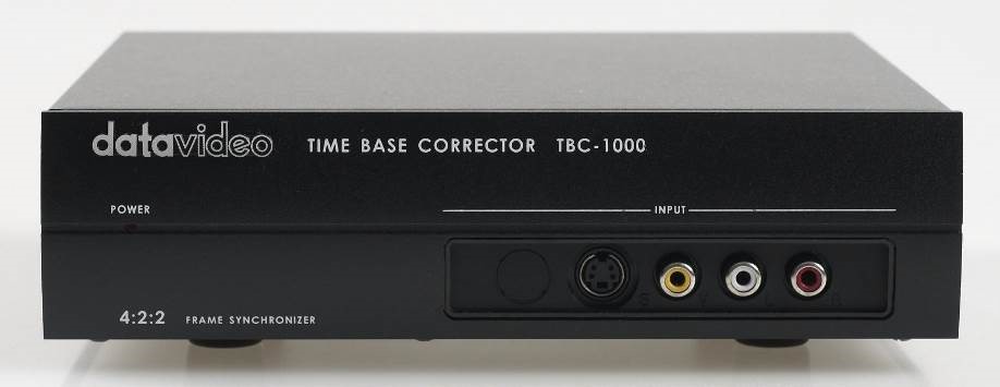 Front side of the Datavideo TBC showing the various input connections