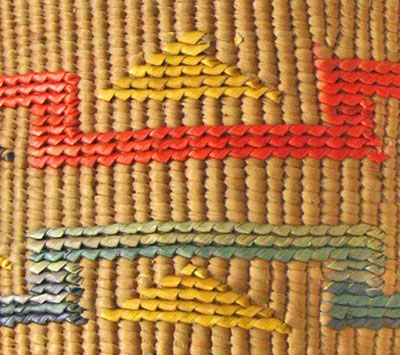 Detail of a twined basket with false embroidery.