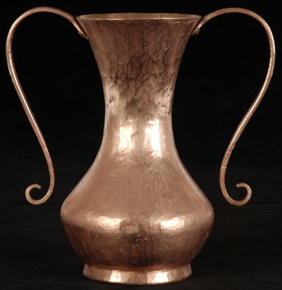 A copper vase.