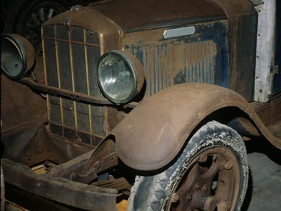 Rust on a vehicle's steel components.