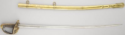 Sword and its brass scabbard.