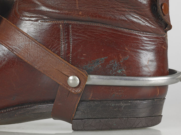 Detail of corrosion on a leather boot.