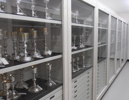 Silver storage cabinets.