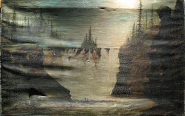 Déformations de la surface d'une peinture.