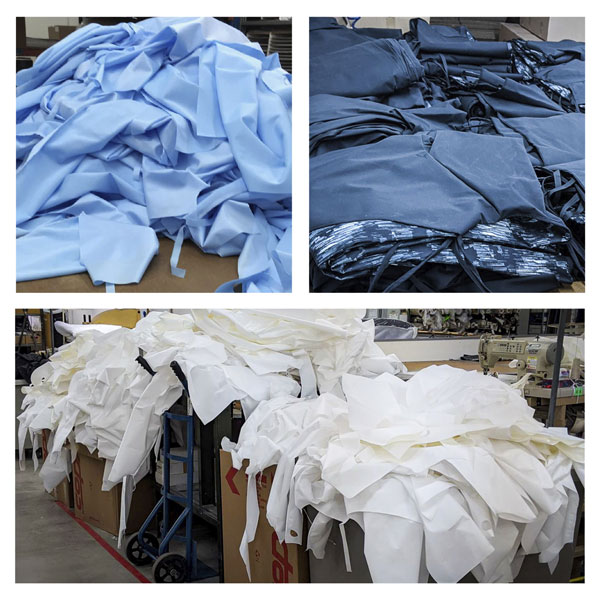La production des vêtements de protection médicale