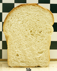 5b. A loaf of wheat bread made with enriched barley fibre-rich fraction, cut to show interior of loaf.