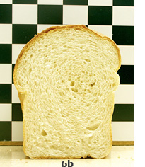 6b. A loaf of bread made with enriched fibre-rich barley fractions, cut to show interior of loaf.