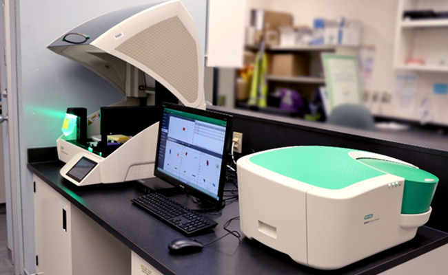 Picture of automated Droplet Generator used for droplet digital PCR analysis.