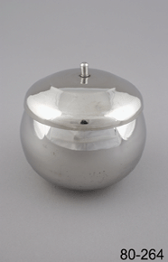 Colour photo of rounded steel container with lid and 80-264