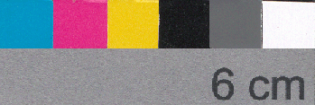 Colour image of a 6 cm homemade colour scale