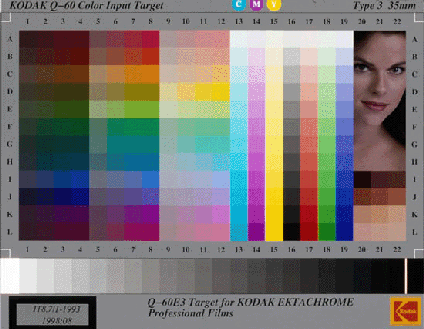 Colour image of Kodak Q-60 colour scale
