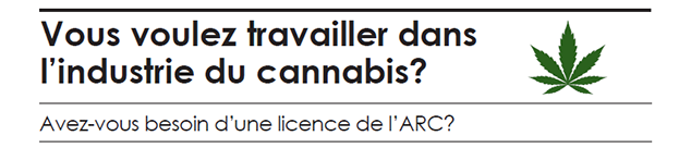 Aperçu du PDF pour Vous voulez travailler dans l’industrie du cannabis? Avez-vous besoin d’une licence de l’Agence? 