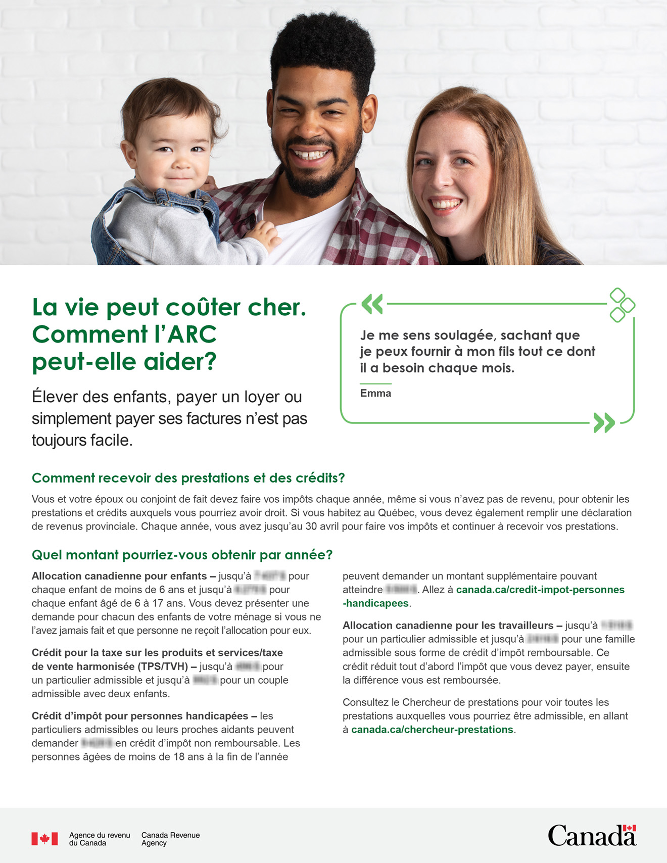 image de la fiche d'information avec la photo d'un homme souriant tenant un enfant dans ses bras, debout à côté d'une femme souriante