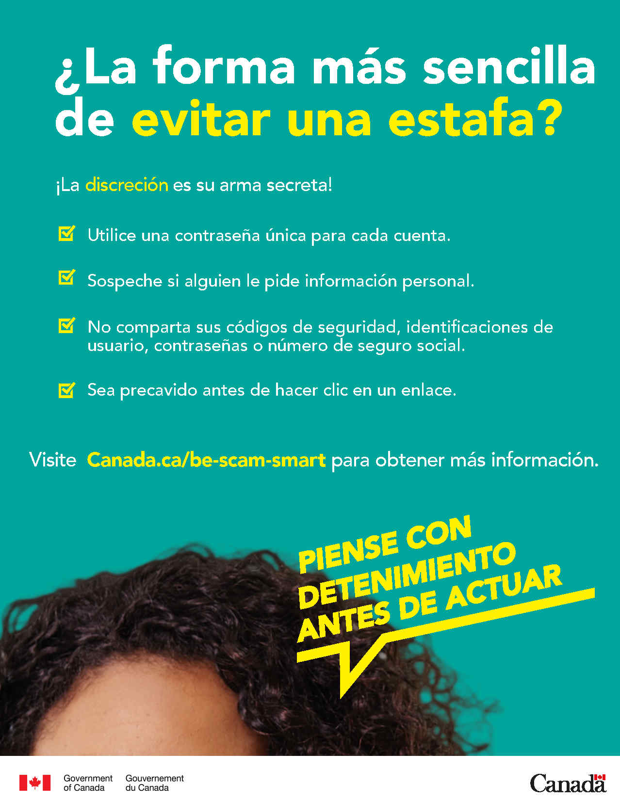 Cette affiche en espanol, en format PDF et aux fins d’illustration seulement, fournit quelques conseils qui proviennent de la page Web.