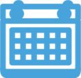 icône de calendrier bleu
