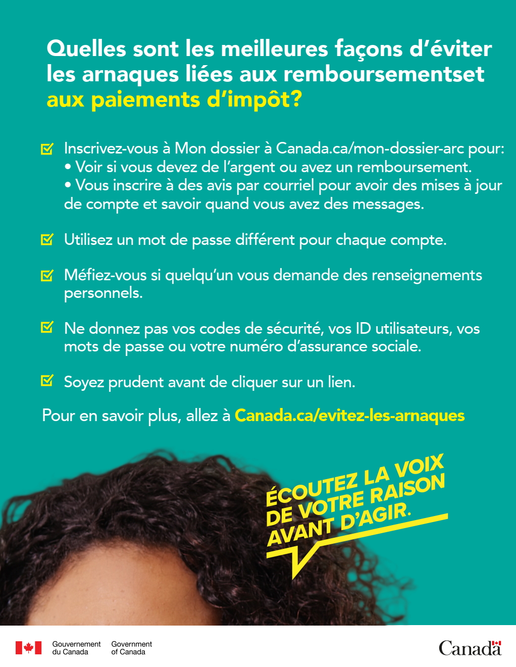 Cette affiche en français, en format PDF et aux fins d’illustration seulement, fournit quelques conseils qui proviennent de la page Web.