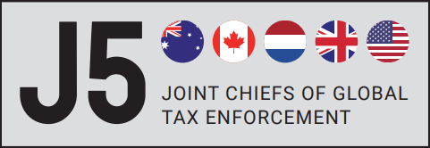 Banner for the J5 Joint Chiefs of Global Tax Enforcement