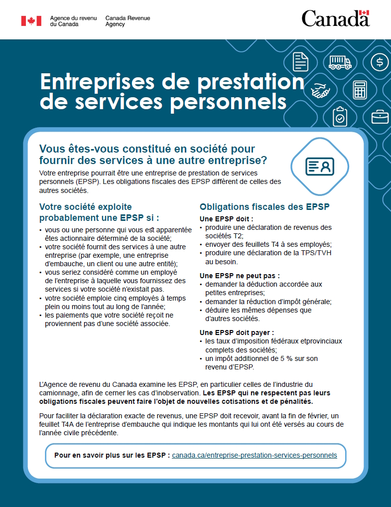 Fiche descriptive – Entreprise de prestation de services personnels 