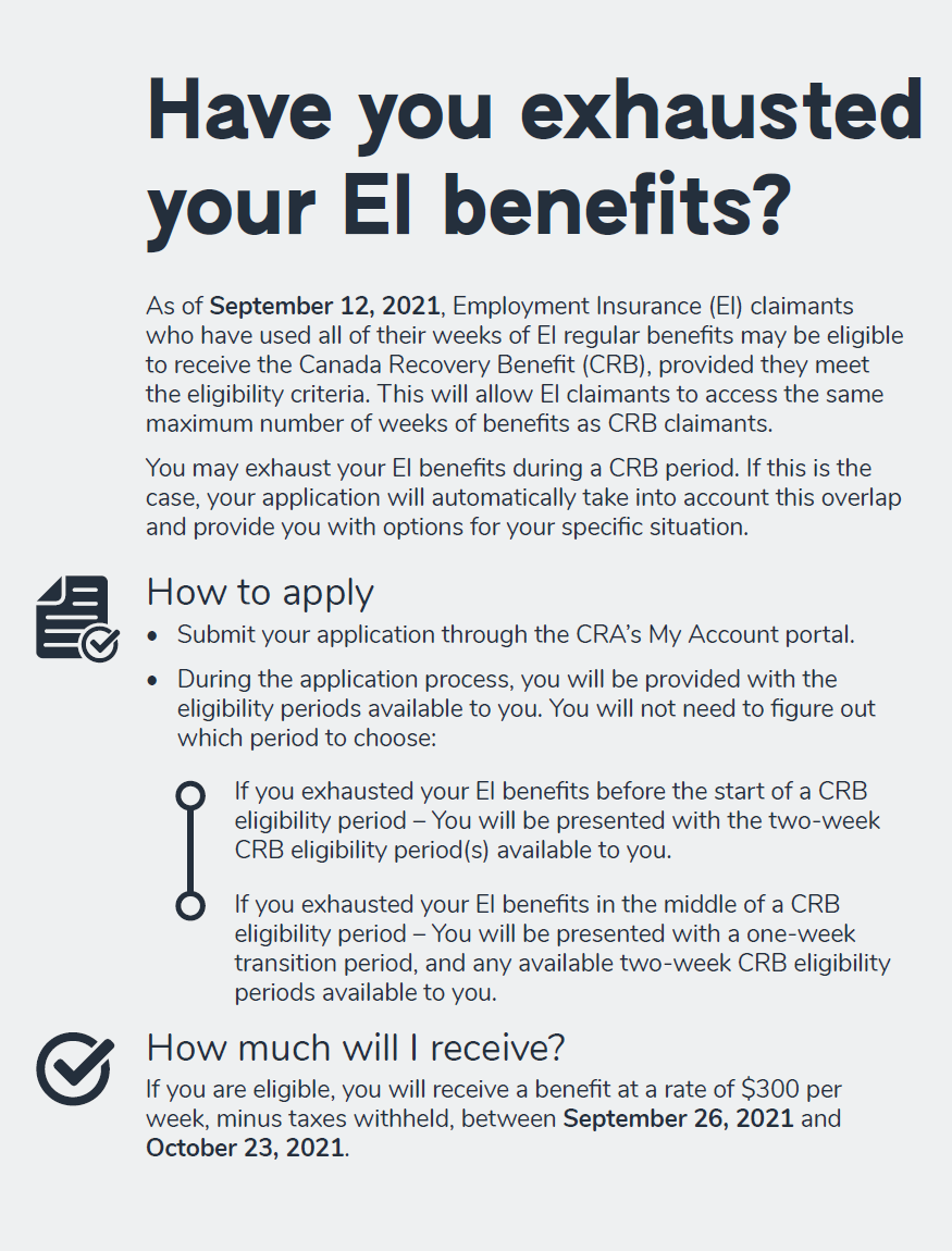 Transitioning from EI benefits to CRB UnemploymentCanada.ca